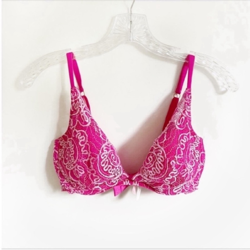 Victoria's Secret Very Sexy push up bra pink lace underwire unpadded